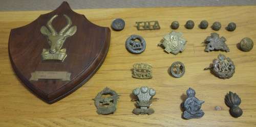 Various Military badges and Infantry plaque